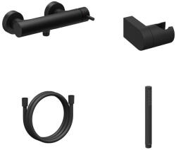 RAVAK Espirit fali zuhanycsaptelep szettel, matt fekete ES 032.20BLM+S X07S130 (X07S130)