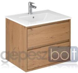 MOFÉM Mofém 2 fiókos fali mosdószekrény Roble Honey 60x45x48 cm, Soft close fiókok F46206X28NW (F46206X28NW)