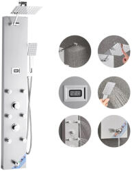 VEVOR Zuhanypanel 124 cm-es, szálcsiszolt rozsdamentes acél zuhanyoszlop esőzuhannyal, 6 masszázsfúvókával (FTES4CS1MSDP8FULE001V9)