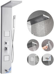 VEVOR Zuhanypanel 1345 mm magas rozsdamentes acél zuhanyoszlop eső- és vízesés zuhannyal, 2 testfúvókával (FTYS304BXG5CL8F9L001V0)