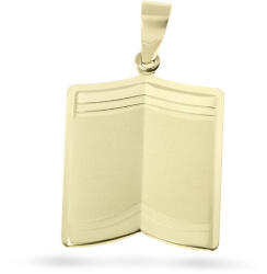  14 karátos arany gravírozható könyv medál - 30 x 18 mm (AU13152) AU13152