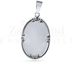  Ezüst gravírozható ovális rozettás medál (AG28591) AG28591