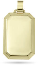  14 karátos arany gravírozható fazettált téglalap medál - 30 x 14 mm (AU14092) AU14092