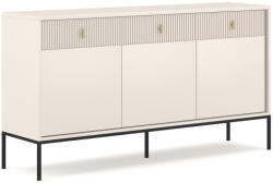  Komód 3 ajtóval és 3 fiókkal kasmír színben fekete elemekkel arany fogantyúkkal - MAGGIORE MA03 (wipPUMAKO33KAKACZ5020)