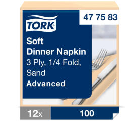 Tork Soft Dinner éttermi szalvéta Advanced csontszín 3 rétegű, 39 x 39 SCA477583 (SCA477583)