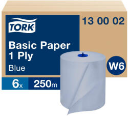 Tork általános tekercses kéztörlő papír, W6 1 rétegű, kék, 250m SCA130008 (SCA130008)