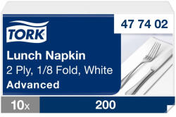 Tork fehér Lunch éttermi szalvéta Advanced fehér 2 rétegű, 33x33 SCA477402 (SCA477402)