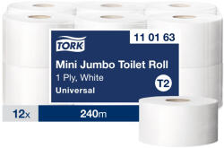 Tork Advanced mini jumbo ipari WC papír T2 1 rétegű, fehér, 12x240m SCA110163 (SCA110163)