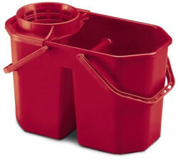Euromop felmosó vödör, csavarókosárral, dupla, 15 literes, piros, 3001068.02 (M3001068-02)