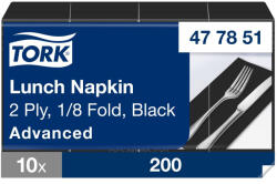 Tork Lunch éttermi szalvéta Advanced fekete 2 rétegű, 33x33 SCA477851 (SCA477851)