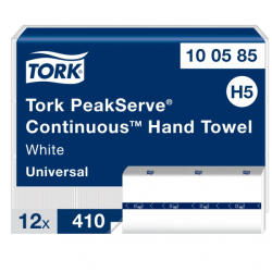 Tork PeakServe folyamatos adagolású hajtogatott kéztörlő H5, fehér, 12*410 lap (SCA100585)