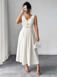 Shein Világos Bézs Ruha MIDI V Neck (1XL) (609645)