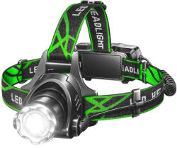 MG LC2 LED fejlámpa, fekete/zöld