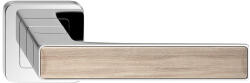 METAL-BUD DECO ajtókilincs kerek rozettás króm + sonoma tölgyfa WC (20-MB-DCPDS-58)