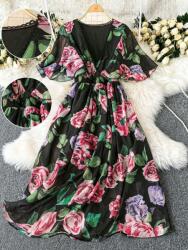 Shein Fekete Ruha Virágok (0XL) (609134)