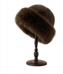  Stílusos, divatos, elegáns és meleg barna szőrme sapka (6900810567622)