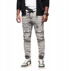 Ombre Férfi jogger farmer nadrág divatos szürke húzózsinóros OM-PADJ-0243 V4 r L (160633)