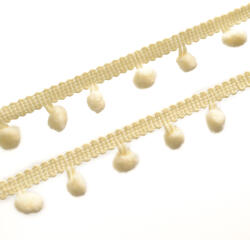 Takoy Bandă cu ciucuri 1cm culoare ecru / 18, 5m