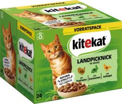Kitekat Tasakos macskatáp, 24 x 85 g - Vidéki piknik szószban - 2.040 g