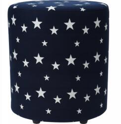 Home & Styling Textil Puff Kerek Csillagos Puff 30x32 cm (NB1990500-blue)