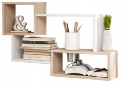 Bratex Trio fali polc, laminált bútorlap, Fehér Sonoma, 87x18cm (PÓŁKA ŚCIENNA NA ŚCIANE NA KSIĄŻKI WISZĄCA)