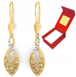 Deem Fülbevaló Arany 585 Áttört Díszített Cirkónia