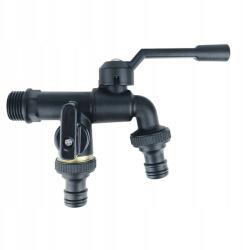  1/2 hüvelykes külső dupla csap fekete sárgarézből (TLA0346STV2)