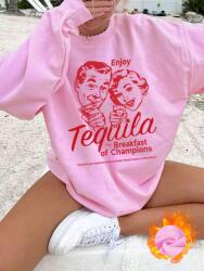 Shein Rózsaszín Laza Nyomott Mintás Pulóver (s) (609990)