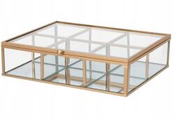  Ékszertartó Üvegdoboz Rekeszekkel, Fedéllel Az Apróságok Számára 20x16 (638646-TMR)