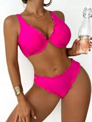 Shein Rózsaszín Fodros Bikini Szett (XL) (610071)