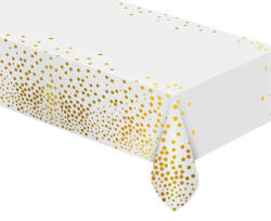 Godan Fehér White Gold Dots fólia asztalterítő 137x183 cm MLG173154 (MLG173154)