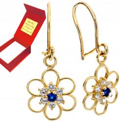 Deem Finom Fülbevaló Virág Zafír Arany 585 Fehér