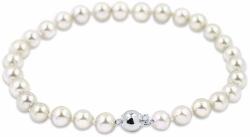 White & Black Sósvízi tenyésztett gyöngy karkötő fehérarany zárral - akoya 5-5, 5mm - AAA (GY1159)