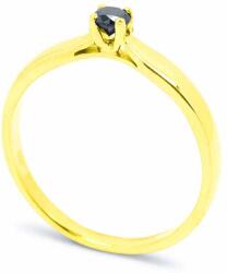 White & Black Fekete gyémánt eljegyzési gyűrű - 3, 0mm - arany (AU14295)