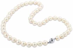 White & Black Sósvízi tenyésztett gyöngysor fehérarany zárral - akoya 7, 5-8mm - 46cm - AA (GY1152)