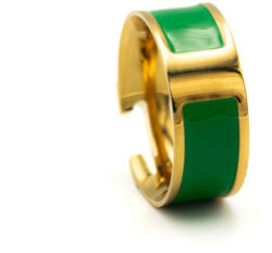 ElectraStore Inel Hermina Verde Placat Cu Aur Galben (C4446)