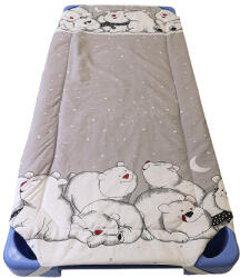  Töltött ovis gumis lepedő szürke jegesmaci mintával 55x130 cm