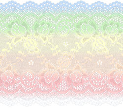 Takoy Elasztikus csipke 15 cm szivárvány nyomattal