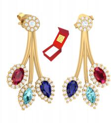 Angel gold Szivárvány Fülbevaló Arany Pr. 585 Színes Kövek