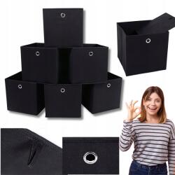 Songmics Tároló Doboz 6 Db Összecsukható Szervező 30x30 Fekete Matt (RFB02H-3)