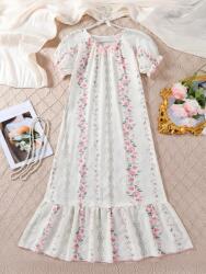 Shein Ekrü Mintás Ruha (11L) (609529)