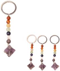  Ametist breloc Merkaba 10 cm design spiritual chakre pentru armonie zilnica si idee de cadou 1 buc