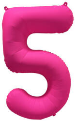 riethmüller Számos lufi 34" 86cm óriás neon Rózsaszín szám, számjegy 5-ös, (LUFI233566)