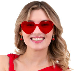 PartyPal Partyszemüveg, Piros, szív (LUFI708233)