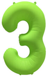 riethmüller Számos lufi 34" 86cm óriás neon Zöld szám, számjegy 3-as, (LUFI866119)