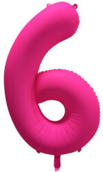 riethmüller Számos lufi 34" 86cm óriás neon Rózsaszín szám, számjegy 6-os, (LUFI706814)