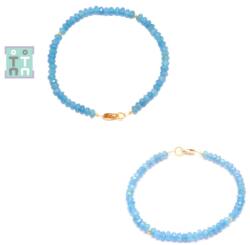  Bratara Jad Alb Colorat - Diametru 54 mm - Disc Fatetat - Accesorii Gold Filled - 2-3 x 4-5 mm - 1 Buc
