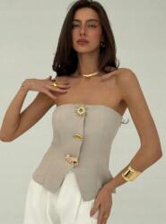 Shein Bézs Nyitott Vállú Felső (0XL) (609593)