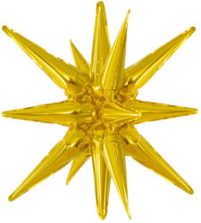 PartyPal Egyszínű csillag fólia lufi 3D 16" 40 cm Arany csillag, csak levegővel tölthető (LUFI633694)