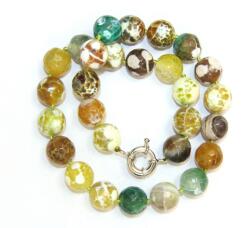  Colier din Agata Colorata Rotunda Fatetata 14x14 mm - Accesorii de Metal